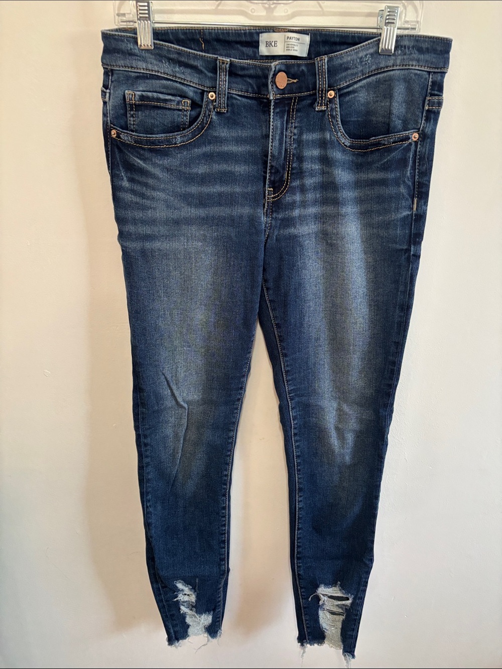 BKE Payton Mid-Rise Ankle Skinny Distressed Jeans Size 28